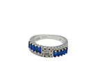 Brilliant Blue Sapphire & Diamond Ring – Sterling Silver Ring for Women - GoldifyRings