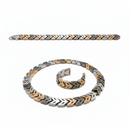 Chevron Dual Tone 925 Silver Bracelet - GoldifyBracelet
