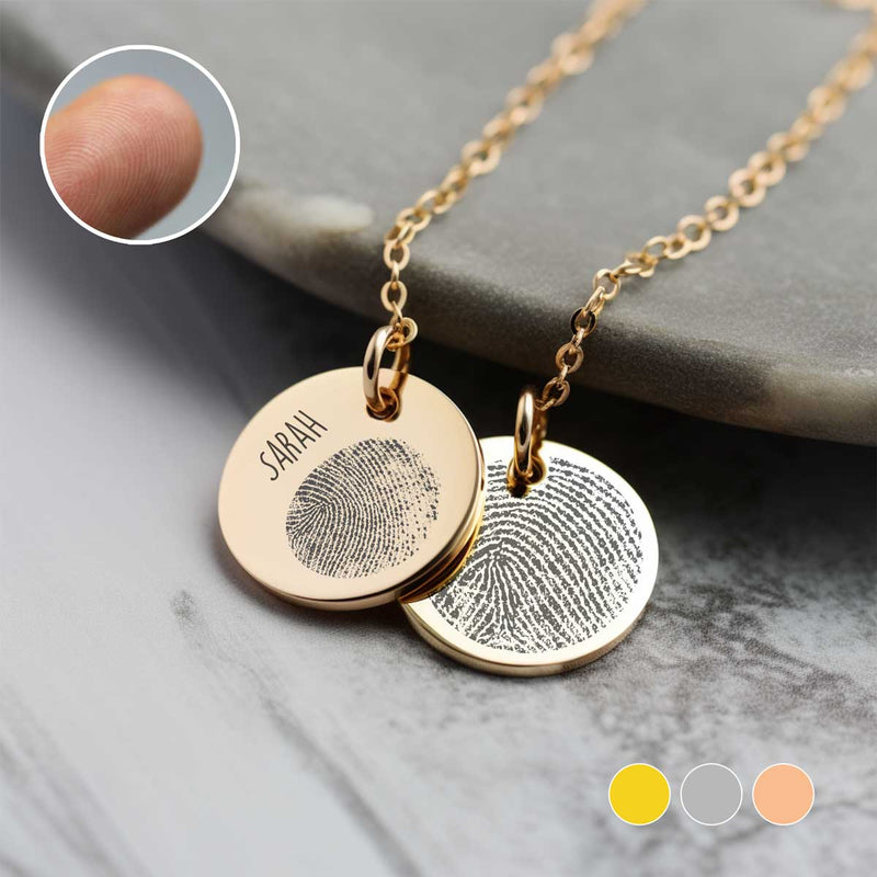 Custom Fingerprint Pendant Necklace - GoldifyEngraving