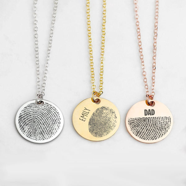 Custom Fingerprint Pendant Necklace - GoldifyEngraving