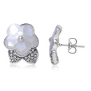 Delicate Heartbeat Studs Heart Stone Earrings in Silver Tone - GoldifyEarring