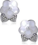 Delicate Heartbeat Studs Heart Stone Earrings in Silver Tone - GoldifyEarring