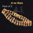 Genuine Paanch Mukhi Modern Rudraksha Bracelet with Gold Plating (Pack of 2) - GoldifyPooja Articles
