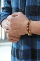 Genuine Paanch Mukhi Modern Rudraksha Bracelet with Gold Plating (Pack of 2) - GoldifyPooja Articles