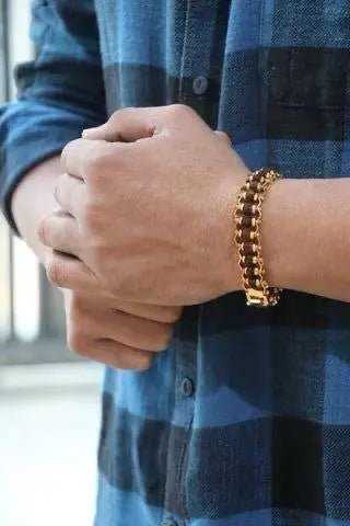 Genuine Paanch Mukhi Modern Rudraksha Bracelet with Gold Plating (Pack of 2) - GoldifyPooja Articles