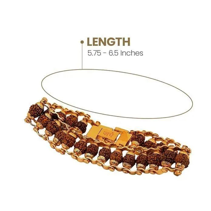 Genuine Paanch Mukhi Modern Rudraksha Bracelet with Gold Plating (Pack of 2) - GoldifyPooja Articles