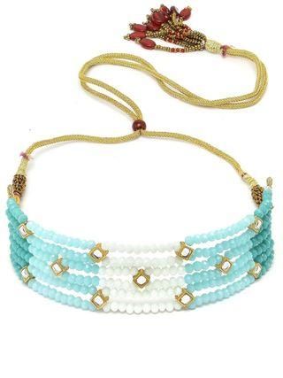 Goldify Crystals Beaded Kundan Choker Necklace Set for Women - GoldifyNecklace