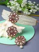 Goldify Gold Plated Pearl Beaded Kundan Choker Necklace Set - Goldify