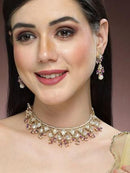 Goldify Gold Plated Pink and Purple Crystal Kundan Necklace Set for Women - GoldifyNecklace