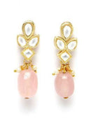 Goldify Gold Plated Pink Tumble and Pearl Studded Kundan Necklace Set - GoldifyNecklace