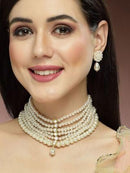 Goldify Pearl Beaded Kundan Choker Necklace Set for Women - GoldifyNecklace
