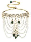 Goldify Real Pearl Beaded and Green Tumble Kundan Choker Neckalce Set for Women - GoldifyNecklace