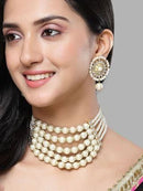 Goldify Real Pearl Multilayer Beaded Kundan Choker Necklace Set for Women - GoldifyNecklace