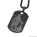 Hanuman Chalisa Locket Micro - Carved Tag Stainless Steel Hanuman Necklace with Crisscross Chain for Gift, Unisex - GoldifyMens Jewellery