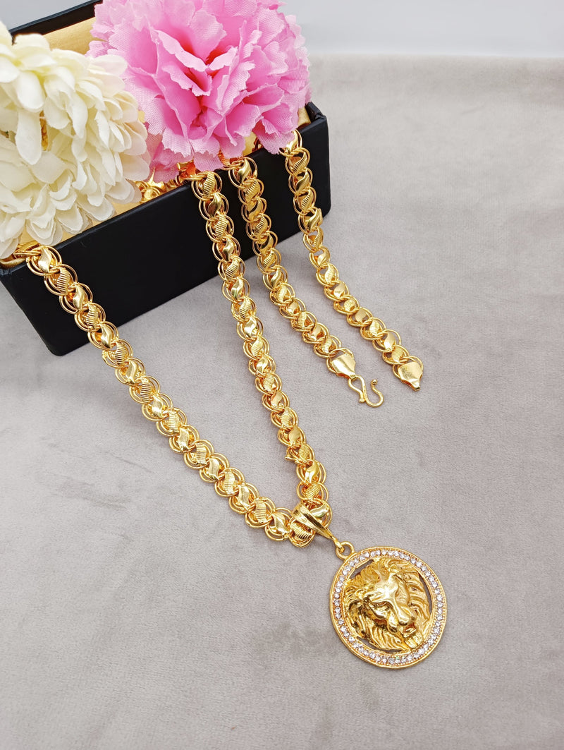 Luxurious Men's Gold Plated Pendant With Chain Vol 3 - GoldifyChain