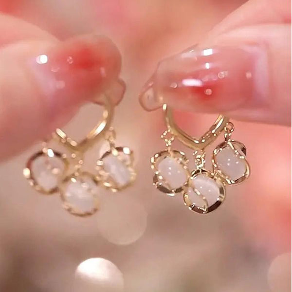 Premium Korean Style Gold Plated Eyebell Cat Eye Earrings - GoldifyEarring