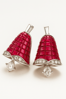 Rosetta Charm Earrings – 925 Sterling Silver Danglers in Blushing Pink - GoldifyEarring