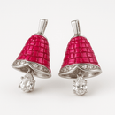 Rosetta Charm Earrings – 925 Sterling Silver Danglers in Blushing Pink - GoldifyEarring
