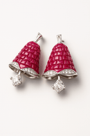 Rosetta Charm Earrings – 925 Sterling Silver Danglers in Blushing Pink - GoldifyEarring