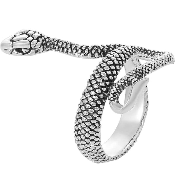 Silver and Black Color Snake Ring For Women and Girls - GoldifyRings