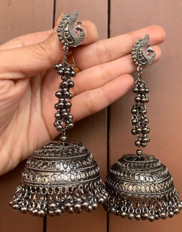 Traditional New Style Black Jhumkas Earrings For Women and Girls - GoldifyEarring
