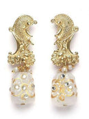 White Designer Tumble Light Blue Crystal Beaded Kundan Choker Necklace Set - GoldifyNecklace